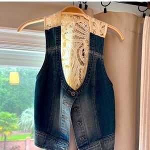 FREE PEOPLE blue Jean vest!